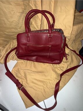 Urban Expressions Burgundy Pebbled Leather Satchel